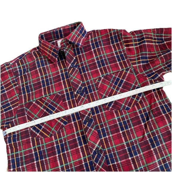 Vintage 80s Van Cort Printed Red Plaid Flannel Shirt Medium Deadstock New - Picture 7 of 9
